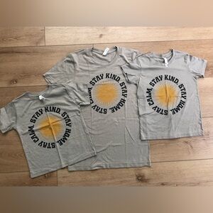 Sunny Graphic Kids T-Shirt - Tan Family matching set of 3